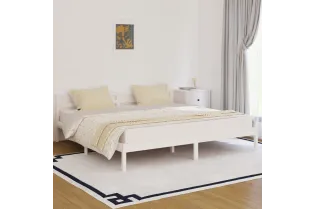Lit Bois massif de pin 200x200 cm Blanc