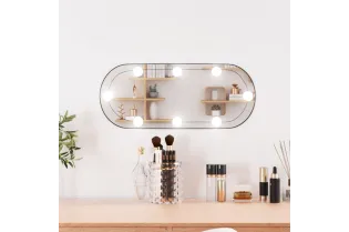 Miroir mural avec lumières LED 20x50 cm verre ovale