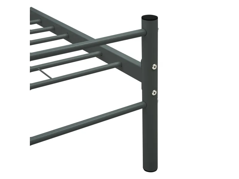 Lit Gris Métal 140 x 200 cm