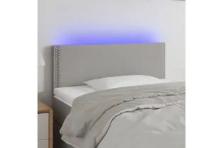 Tête de lit à LED Gris clair 90x5x78/88 cm Tissu