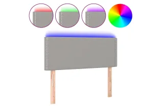 Tête de lit à LED Gris clair 90x5x78/88 cm Tissu 2