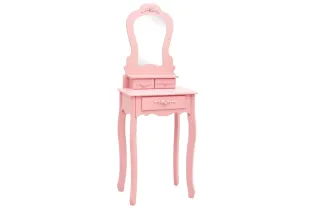Ensemble de coiffeuse avec tabouret Rose 50x59x136 cm Paulownia 2