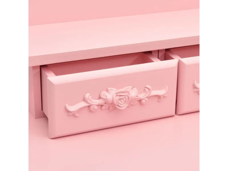 Ensemble de coiffeuse avec tabouret Rose 50x59x136 cm Paulownia