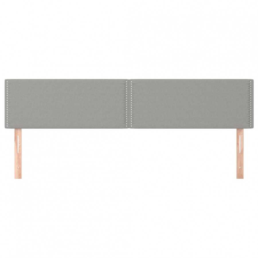 Têtes de lit 2 pcs Gris clair 100x5x78/88 cm Tissu