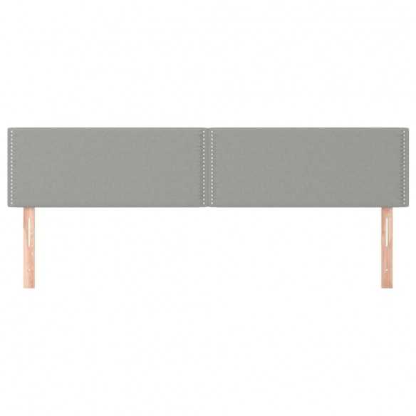 Têtes de lit 2 pcs Gris clair 100x5x78/88 cm Tissu