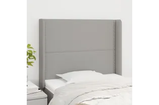 Tête de lit avec oreilles Gris clair 103x16x118/128 cm Tissu