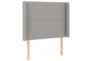 Tête de lit avec oreilles Gris clair 103x16x118/128 cm Tissu 2