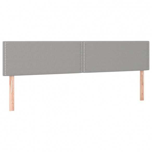 Tête de lit à LED Gris clair 200x5x78/88 cm Tissu