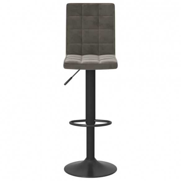 Tabourets de bar lot de 2 gris foncé velours