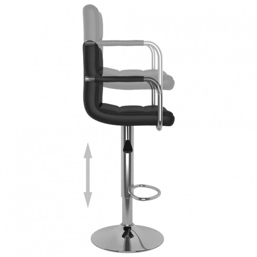 Tabourets de bar lot de 2 noir similicuir