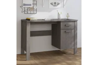 Bureau HAMAR Gris clair 113x50x75 cm Bois massif de pin