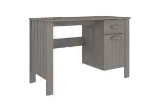 Bureau HAMAR Gris clair 113x50x75 cm Bois massif de pin 2