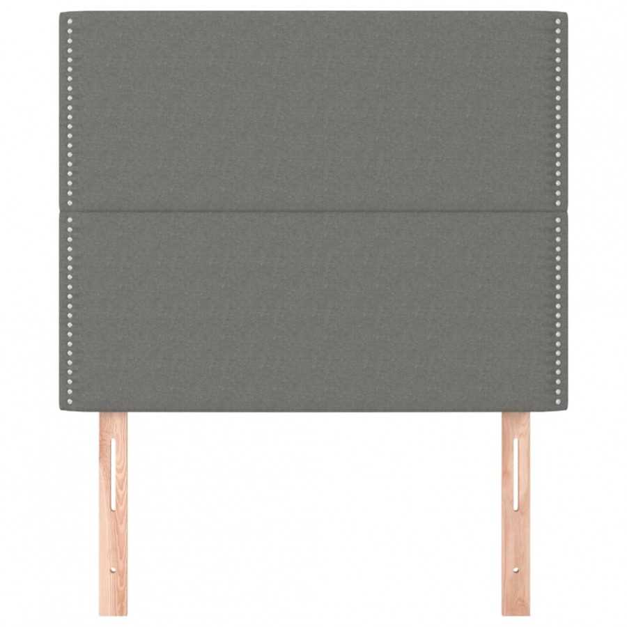 Têtes de lit 2 pcs Gris foncé 100x5x78/88 cm Tissu