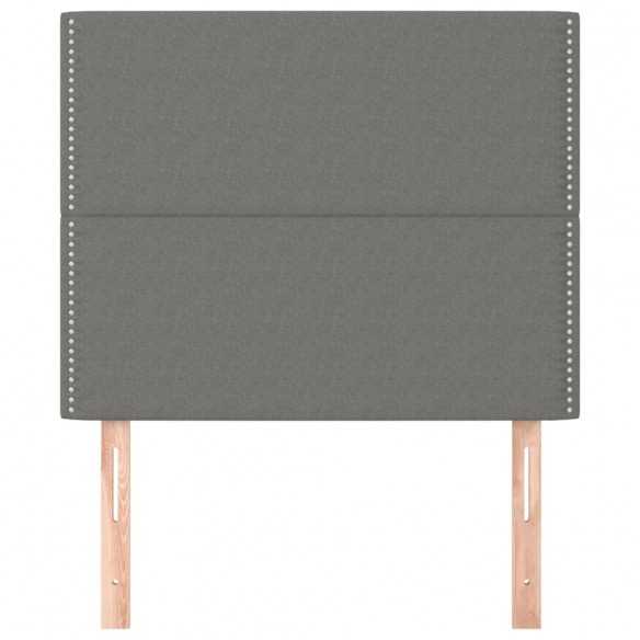 Têtes de lit 2 pcs Gris foncé 100x5x78/88 cm Tissu