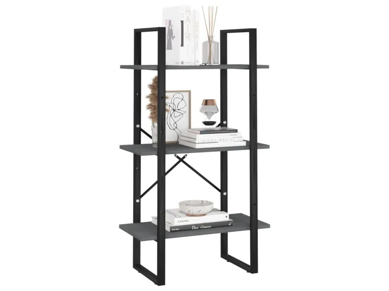 Étagère de rangement Gris 60x30x105 cm Bois de pin massif