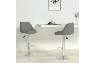 Tabourets de bar lot de 2 gris similicuir