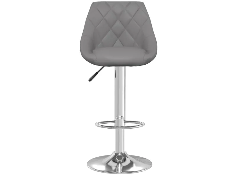 Tabourets de bar lot de 2 gris similicuir