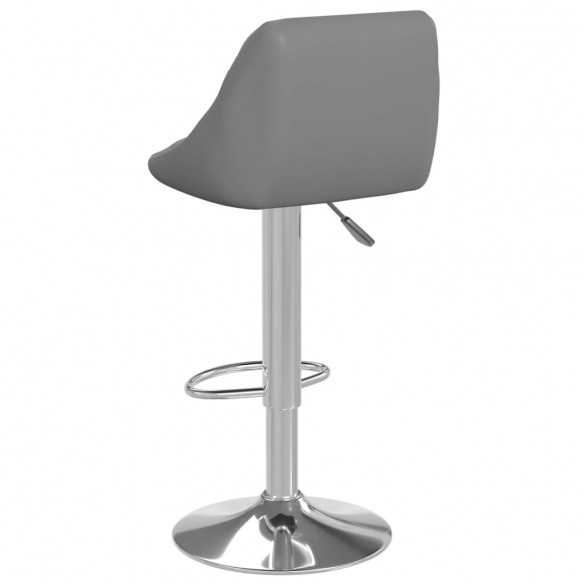 Tabourets de bar lot de 2 gris similicuir