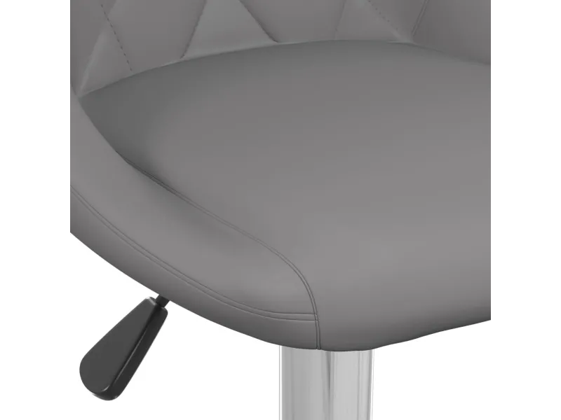 Tabourets de bar lot de 2 gris similicuir