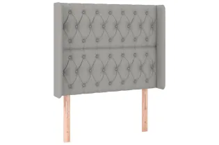 Tête de lit avec oreilles Gris clair 93x16x118/128 cm Tissu 2