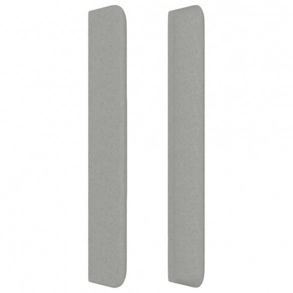 Tête de lit avec oreilles Gris clair 93x16x118/128 cm Tissu