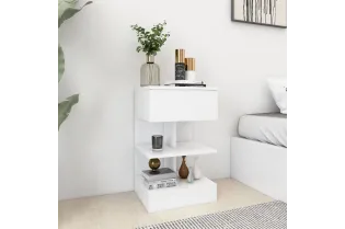Table de chevet Blanc 40x35x65 cm Aggloméré
