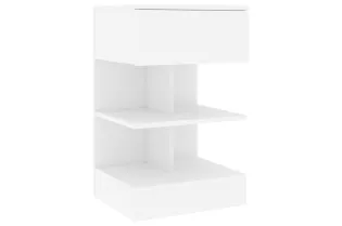 Table de chevet Blanc 40x35x65 cm Aggloméré 2