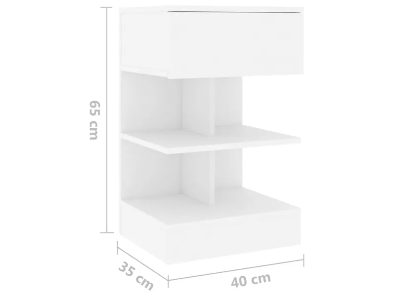 Table de chevet Blanc 40x35x65 cm Aggloméré