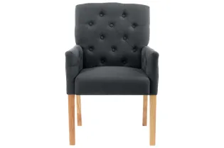 Chaises à manger avec accoudoirs lot de 2 gris tissu 2