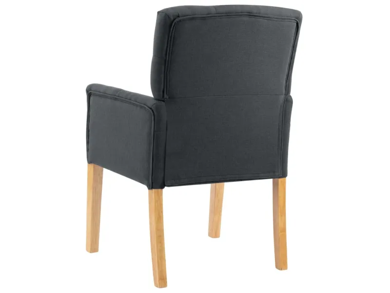 Chaises à manger avec accoudoirs lot de 2 gris tissu
