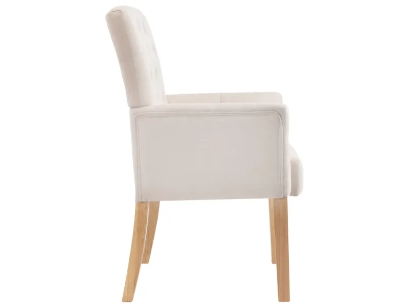 Chaise à manger avec accoudoirs Beige Tissu