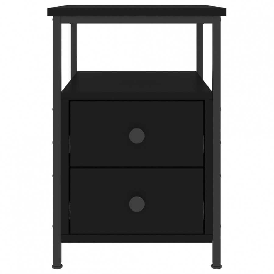 Table de chevet noir 34x35,5x50 cm bois d’ingénierie