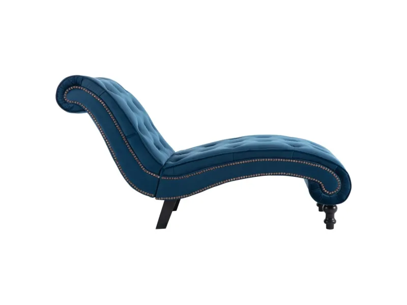 Chaise longue Bleu Velours