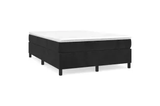 cadre de lit avec matelas Noir 140x200 cm Velours 2