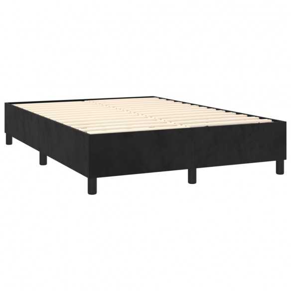 cadre de lit avec matelas Noir 140x200 cm Velours