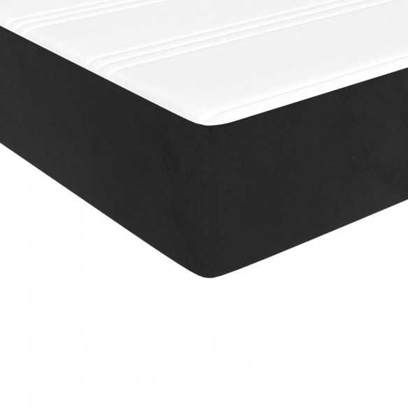 cadre de lit avec matelas Noir 140x200 cm Velours
