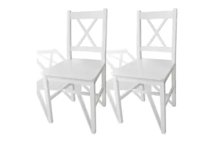 Chaises à manger lot de 2 blanc bois de pin