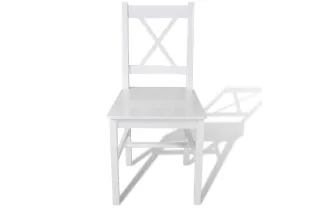 Chaises à manger lot de 2 blanc bois de pin 2