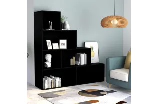Bibliothèque/Séparateur de pièce Noir 155x24x160 cm Aggloméré