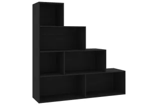 Bibliothèque/Séparateur de pièce Noir 155x24x160 cm Aggloméré 2
