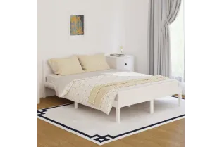 Lit Bois massif de pin 140x200 cm Blanc