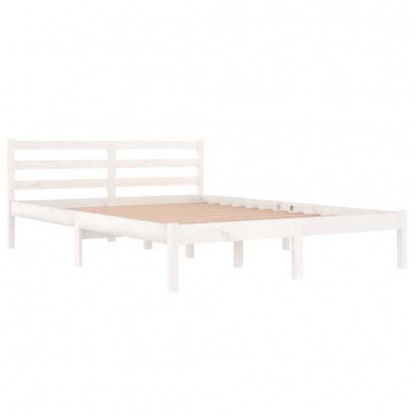 Lit Bois massif de pin 140x200 cm Blanc