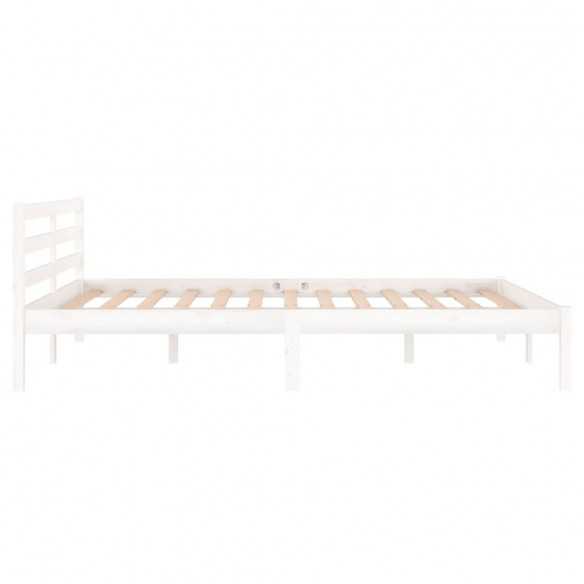 Lit Bois massif de pin 140x200 cm Blanc