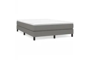 Lit Gris foncé 140x190 cm Tissu 2