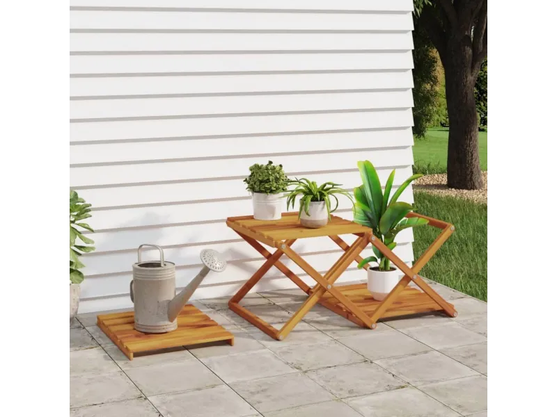 Étagère pliable à 3 niveaux Marron 43x31x63 cm Bois d'acacia