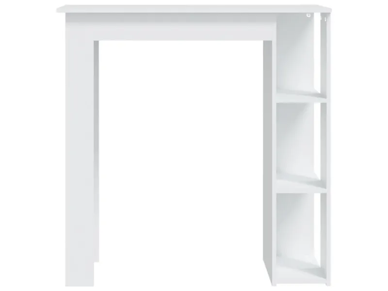 Table de bar avec étagère Blanc 102x50x103,5 cm Aggloméré