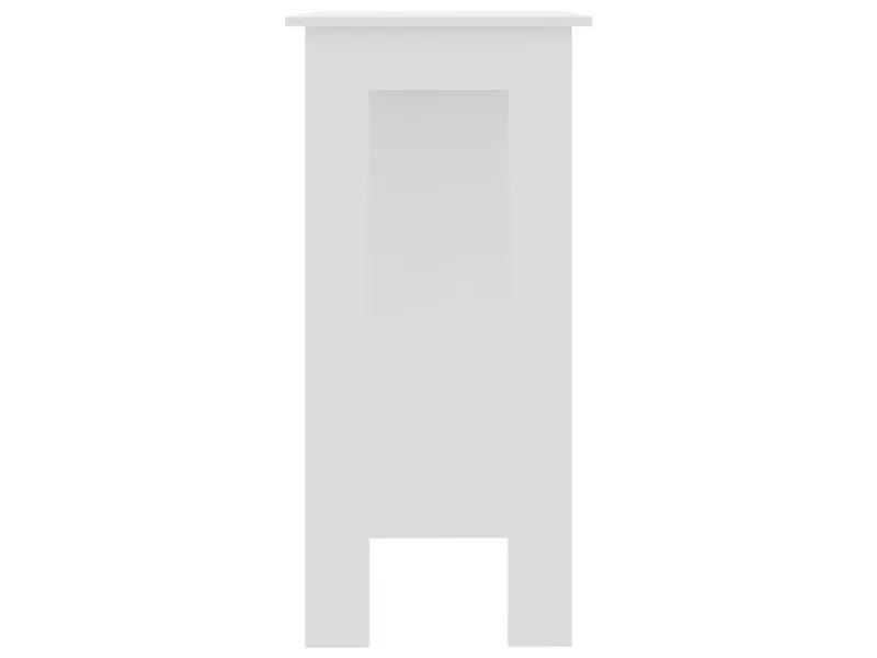 Table de bar avec étagère Blanc 102x50x103,5 cm Aggloméré