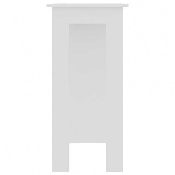Table de bar avec étagère Blanc 102x50x103,5 cm Aggloméré