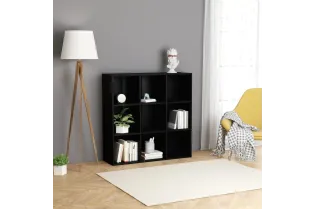 Bibliothèque Noir 98x30x98 cm Aggloméré