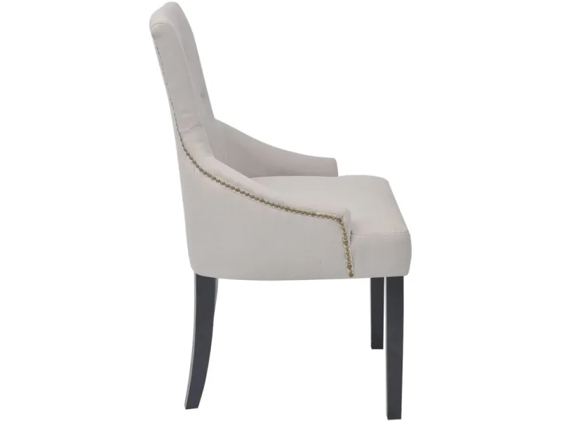 Chaises à manger lot de 2 gris crème tissu